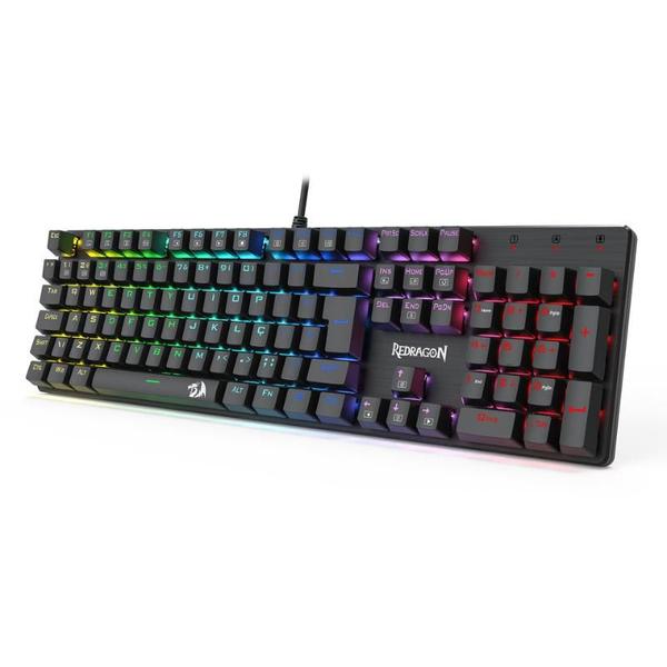 Imagem de Teclado Mecânico Redragon Sindri Rainbow Switch Brown USB - K671