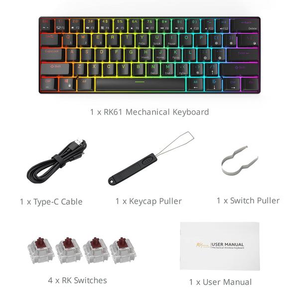 Imagem de Teclado Mecânico RK ROYAL KLUDGE RK61 60% RGB - Switch Blue