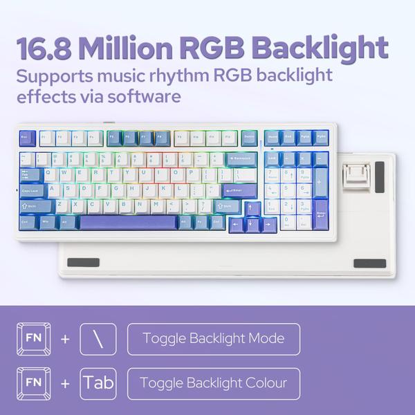 Teclado mecânico sem fio EPOMAKER x Aula F99 Branco Imagem de Teclado mecânico sem fio EPOMAKER x Aula F99 Branco