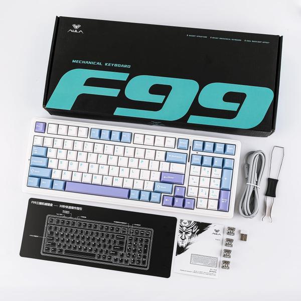 Teclado mecânico sem fio EPOMAKER x Aula F99 Branco Imagem de Teclado mecânico sem fio EPOMAKER x Aula F99 Branco