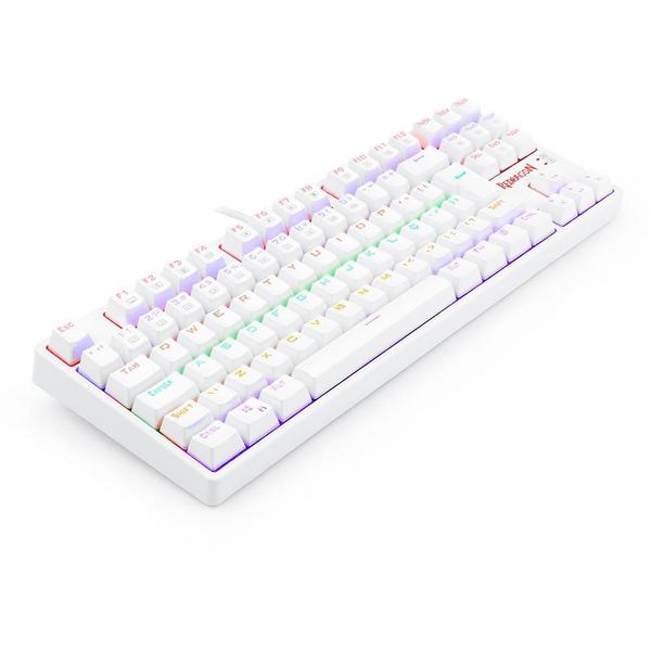 Imagem de Teclado mecanico usb gamer daksa rainbow switch outemu blue redragon k576w-r branco