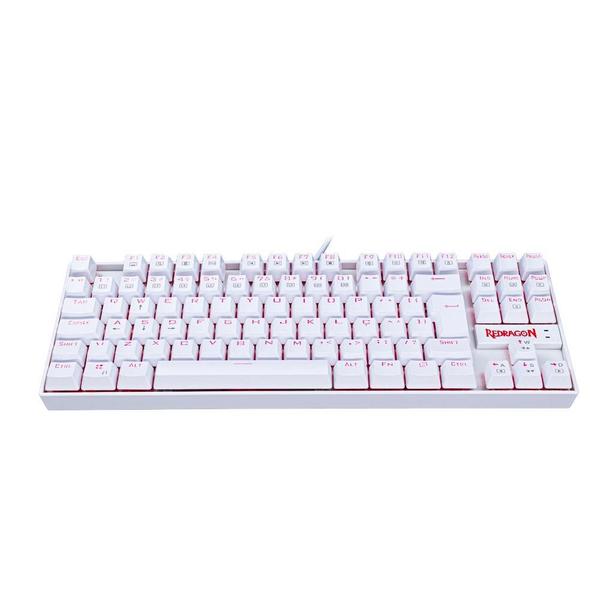 Imagem de Teclado mecanico usb gamer kumara led vermelho switch red redragon k552w-2 branco