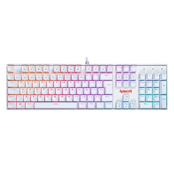 Imagem de Teclado mecanico usb gamer mitra rgb switch vermelho redragon k551w-rgb v2 branco