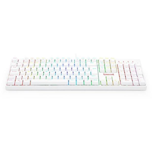 Imagem de Teclado mecanico usb gamer surara pro switch azul redragon k582w-rgb-pro branco