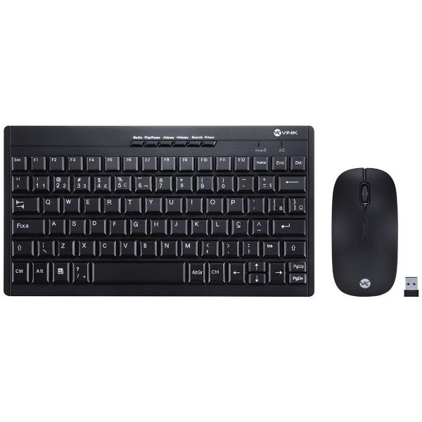 Imagem de Teclado Mini e Mouse sem Fio Dynamic FLAT ABNT2/1200DPI Preto USB - DC110