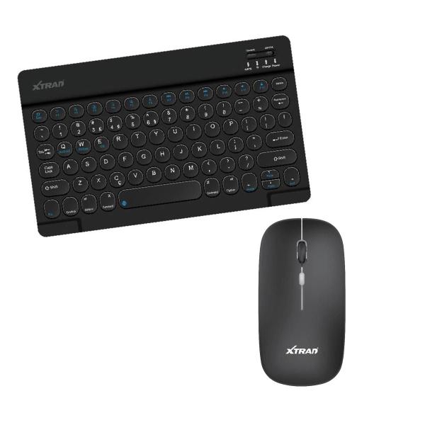 Imagem de Teclado Mouse Bluetooth Slim Compatível Samsung Tablet Preto