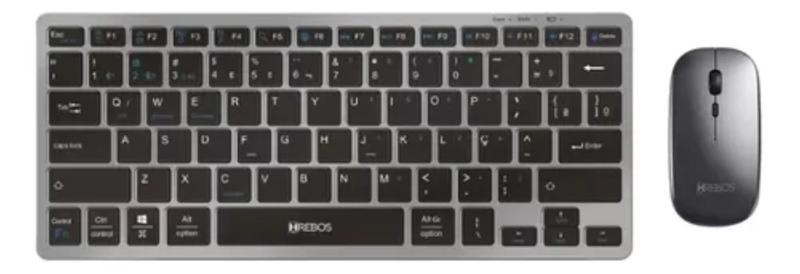 Imagem de Teclado+mouse brushed black wireless desing moderno hs-525k