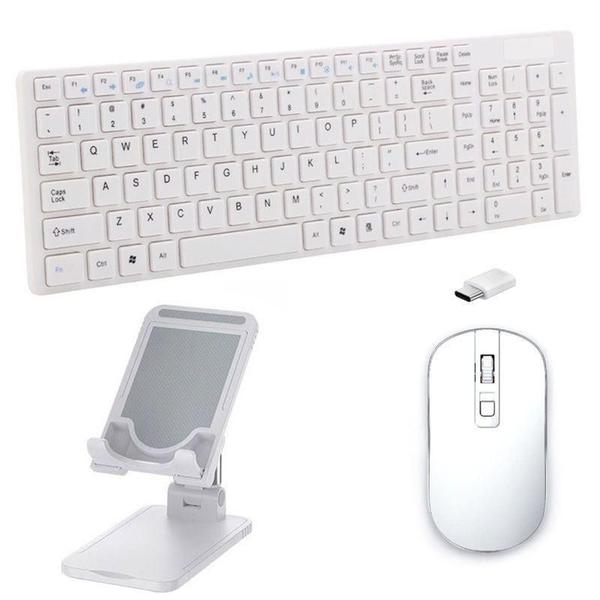 Imagem de Teclado, Mouse E Suporte Tablet Branco 03