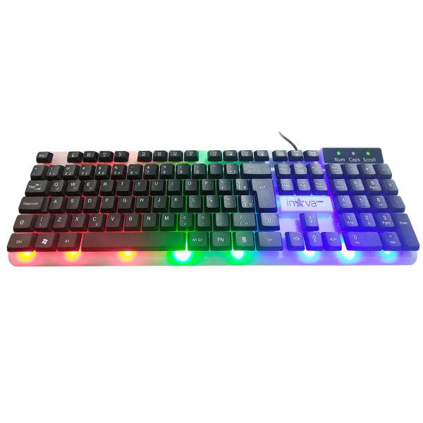 Imagem de Teclado Mouse Gamer Led Rbg Com Fio Cabo Usb Pc Notebook