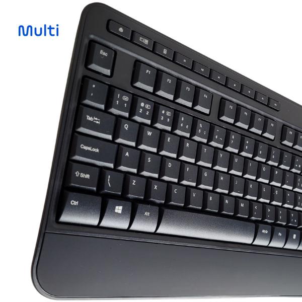 Imagem de Teclado Mouse Multimidia Sem Fio Silencioso USB Bluetooth