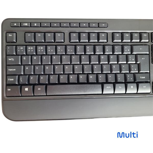 Imagem de Teclado Mouse Multimidia Sem Fio Silencioso USB Bluetooth