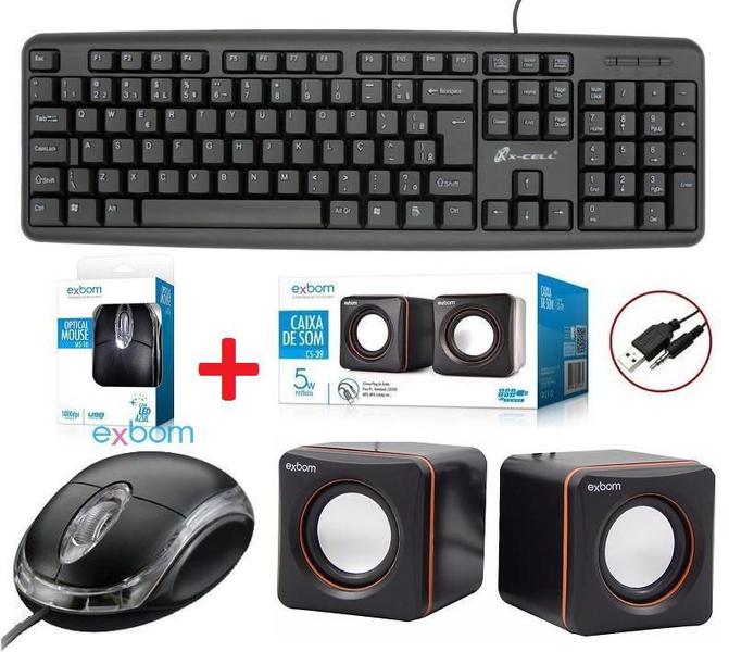 Imagem de Teclado + Mouse Óptico Usb + Caixa Som Pc Desktop Computador Homologação: 149822010251