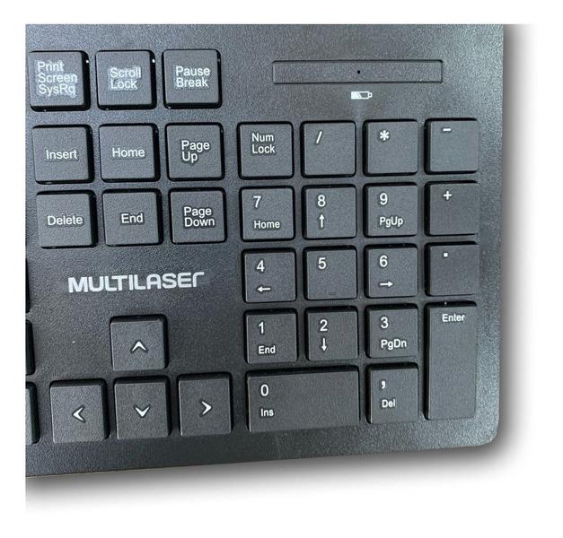 Imagem de teclado + mouse sem fio plug play slim multilaser tc212 abnt2 ptbr lan house pc windows barato