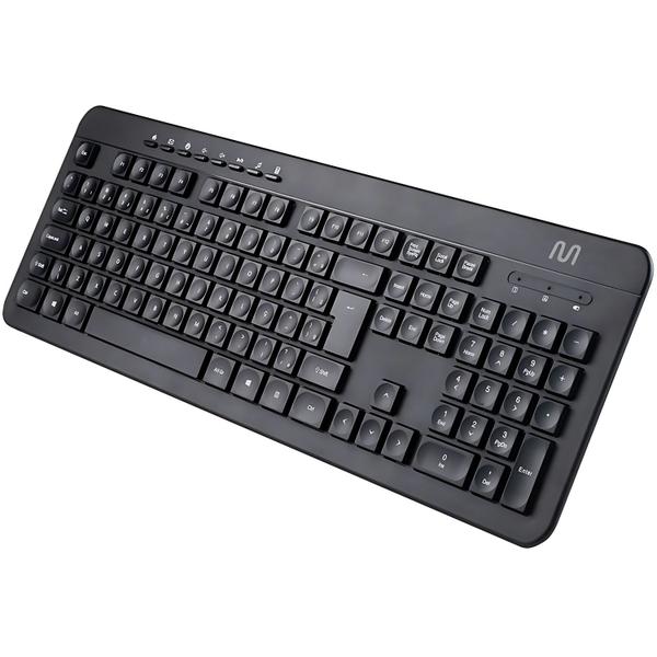 Imagem de Teclado Mouse Sem Fio USB ABNT2 Preto Recarregável Multimidi