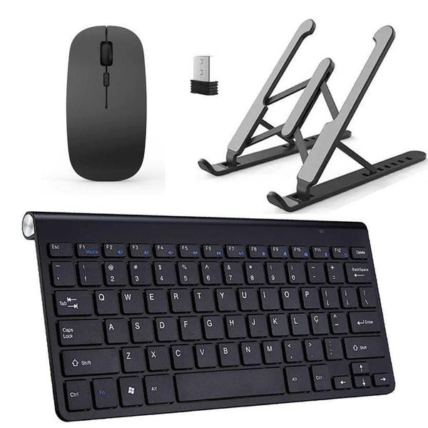 Imagem de Teclado Mouse Slim E Suporte Preto Para Notebook Hp