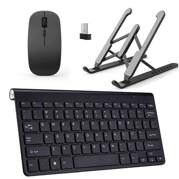 Imagem de Teclado Mouse Slim e Suporte Preto para Notebook Positivo