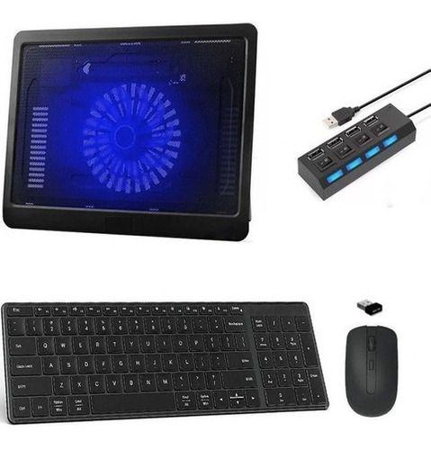 Imagem de Teclado, Mouse, Suporte Cooler Hub 4 Notebook Gigabyte Preto