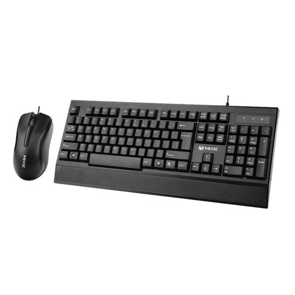 Imagem de Teclado + Mouse Usb Com fio Óptico Preto Original X2000 Mixie