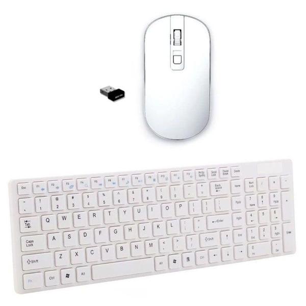 Imagem de Teclado Mouse Wireless Branco Para Notebook Positivo