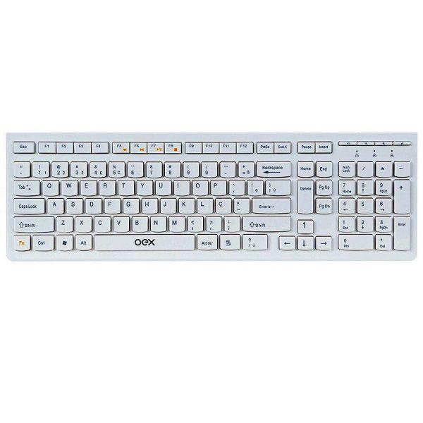 Imagem de Teclado Multimidia com Fio OEX FLAT 104 Teclas TC300 Branco