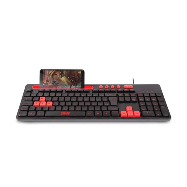 Imagem de Teclado Multimídia Gamer Preto e Vermelho com Suporte de Smartphone Multilaser - TC266