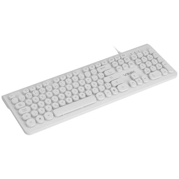 Imagem de Teclado Multimidia USB Dynamic Circle ABNT2 Teclas Redondas Cabo USB 1.8M Branco - DC110B