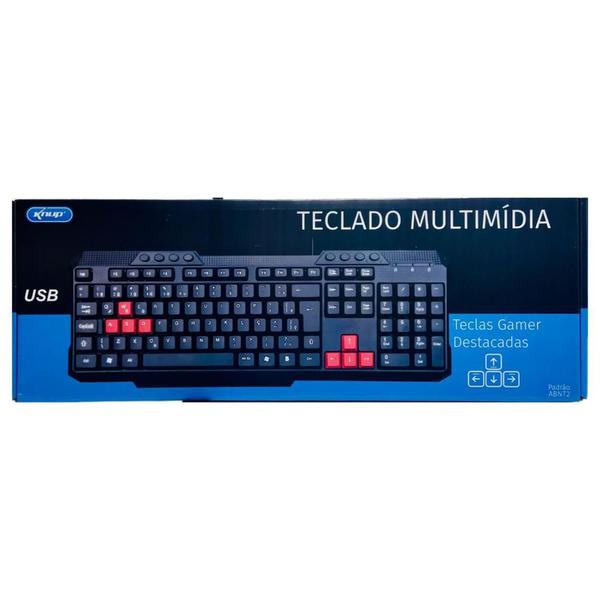 Imagem de Teclado Multimídia USB PC e Notebook Padrão ABNT2 Knup KP-2044