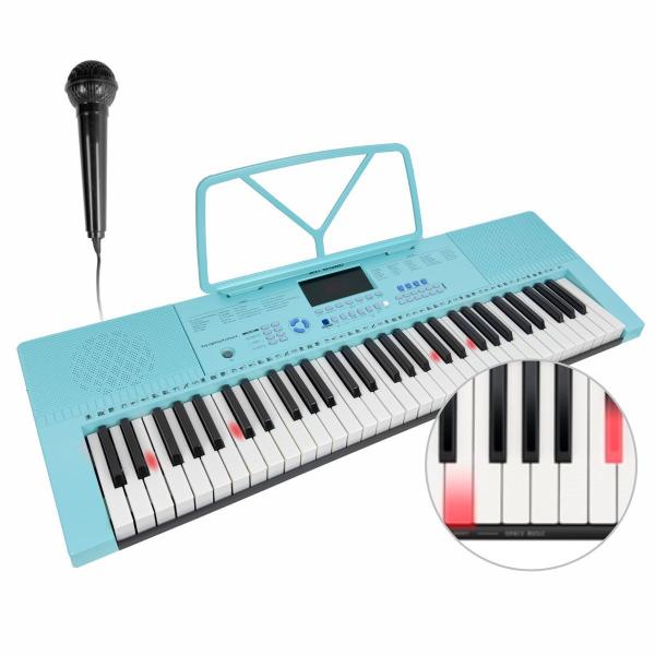 Imagem de Teclado Musical 61 Teclas Iluminadas 300 Ritmos para Aprendizagem MXT + Microfone