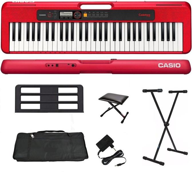 Imagem de Teclado Musical Casio Casiotone CT-S200 61 Teclas Vermelho + Suporte + Capa + Banco