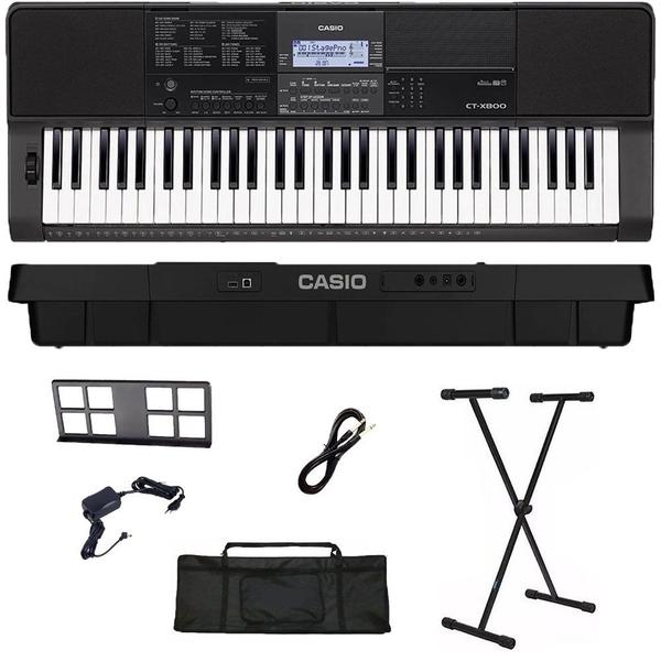 Imagem de Teclado Musical Casio CT-X800 USB 61 teclas + Suporte + Capa + Cabo P10