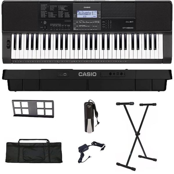 Imagem de Teclado Musical Casio CT-X800 USB 61 teclas + Suporte + Capa + Pedal Sustain