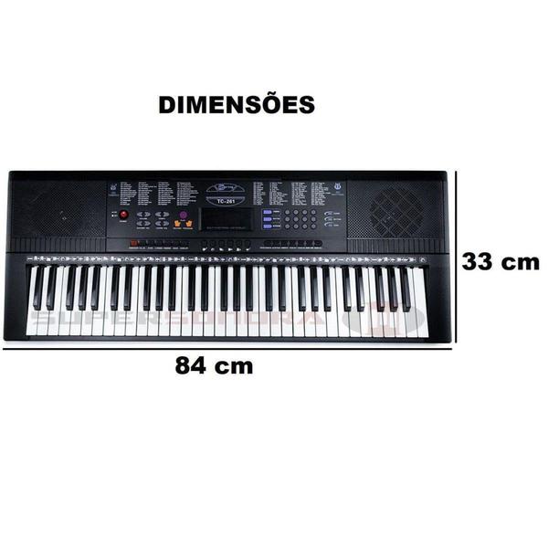 Imagem de Teclado Musical Estudante Spring TC 261 61 Teclas + Fonte + Suporte Partituras