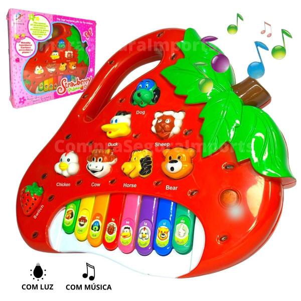 Imagem de Teclado Musical Infantil Pianinho Musicas Bichos Moranguinho