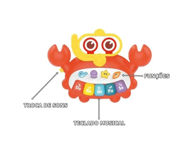 Imagem de Teclado Musical Interativo Caranguejo Luz e Som - Fenix