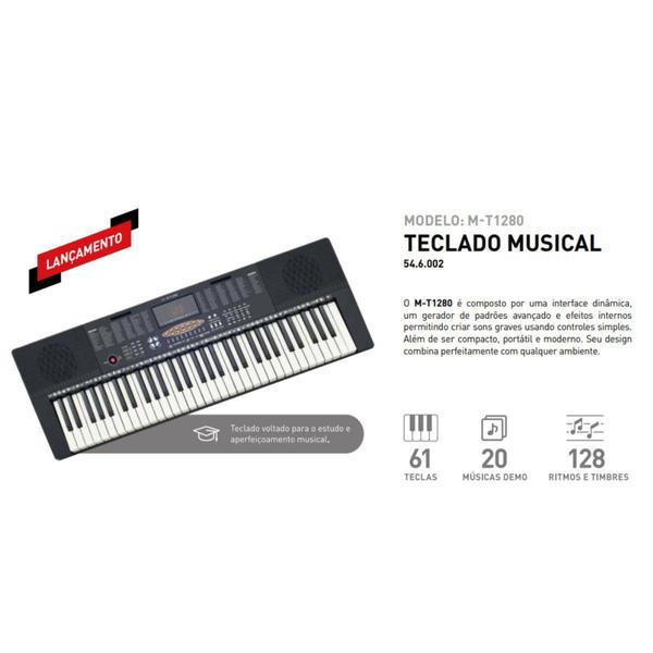 Imagem de Teclado Musical Profissional 61 Teclas LCD Timbres e Ritmos - MXT