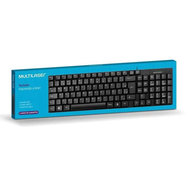 Imagem de Teclado Mutilaser TC193 Português ABNT2 com Ç Com Fio Conexão USB Perfil Slim Resistente à água