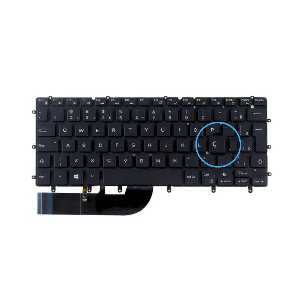 Imagem de Teclado Notebook Dell 15 7558 Sem Frame - Iluminado - Br