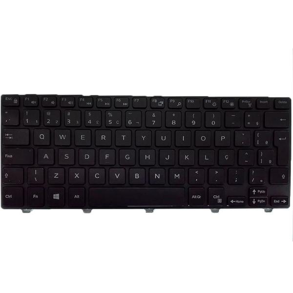 Imagem de Teclado Notebook Dell Inspiron 14 3000, 3441, 3442, 3443, 3451, 3458, Preto-Br-Frame Pn: NSK-LQ0BC 1B