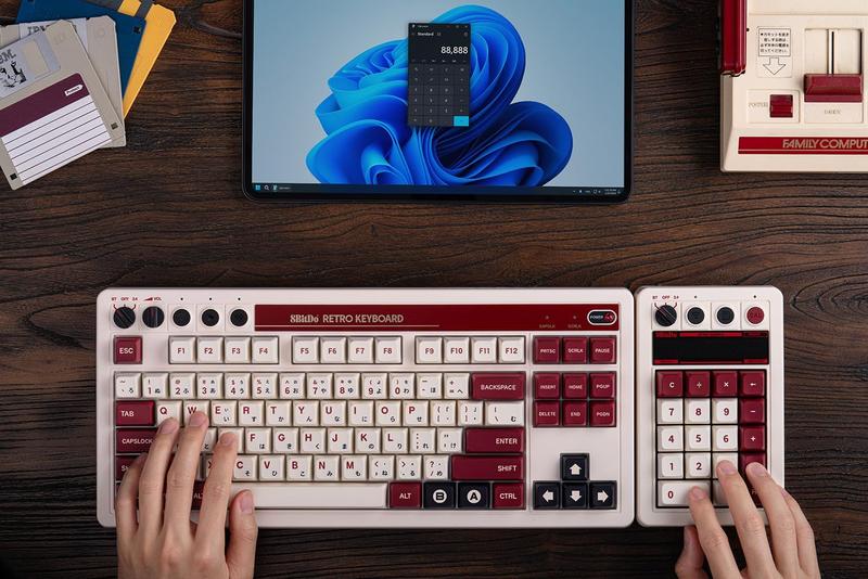 Imagem de Teclado numérico 8BitDo Retro 18 Bluetooth mecânico/2,4 G/família com fio