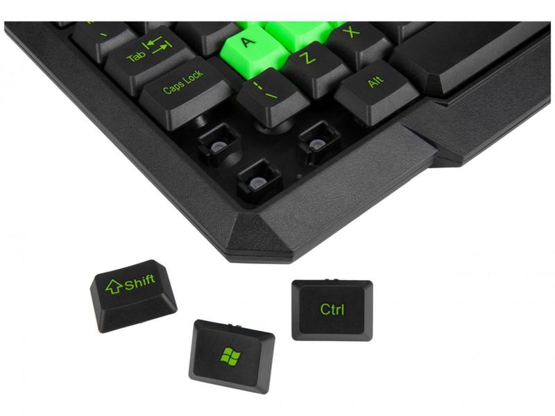 Imagem de Teclado Numérico Gamer USB Multilaser Hotkeys Slim - ABNT 2 Preto e Verde TC243