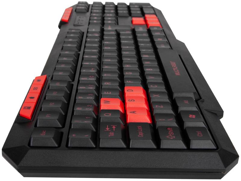 Imagem de Teclado Numérico Gamer USB Multilaser Hotkeys Slim - ABNT 2 Preto e Vermelho TC242