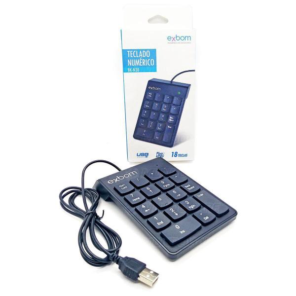 Imagem de Teclado Numérico USB 18 Exbom BKN30 Preto