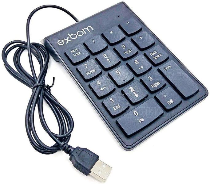 Imagem de Teclado Numérico Usb 18 Teclas Exbom Bk-n30 Preto