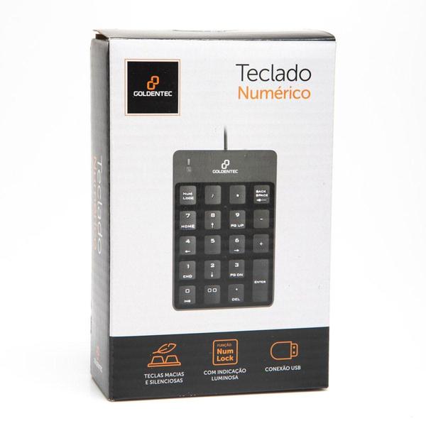 Imagem de Teclado Numérico USB Goldentec TNG01 Preto - Goldentec Acessorios