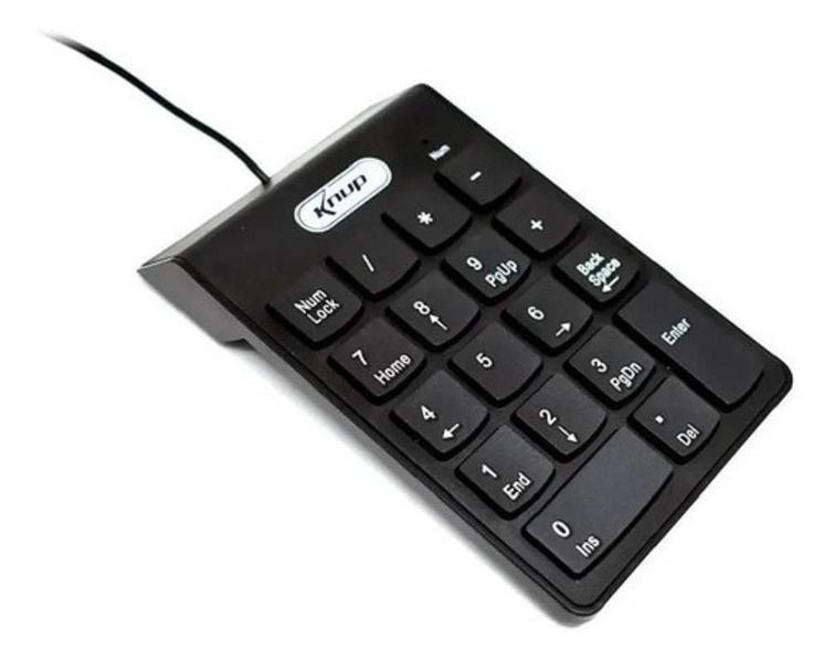 Imagem de Teclado Numérico Usb Preto Plug And Play Knup Kp-2003A