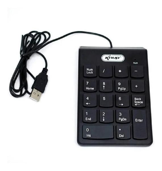 Imagem de Teclado Numérico Usb Preto Plug And Play Knup Kp-2003A