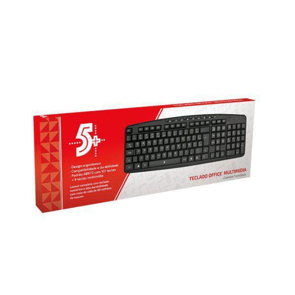 Imagem de Teclado Office Multimídia USB com Fio - 5+