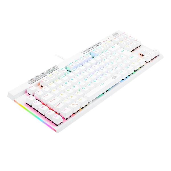 Imagem de Teclado Óptico Gamer Redragon Magic-Wand PRO RGB, RGB, Switch Vermelho, ABNT2, 12 Teclas Multimídia, Branco - K587W-RGB-PRO (PT-RED)