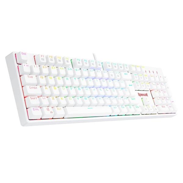 Imagem de Teclado Óptico Gamer Redragon Surara Pro RGB, Switch Marrom, ABNT2, Keycaps ABS Doubleshot, Branco - K582W-RGB-PRO (PT-BROWN)