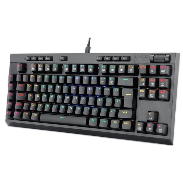 Imagem de Teclado Óptico-Mecânico Gamer Redragon BroadSword Pro RGB, Switch Redragon Blue, ABNT2 - K588 RGB